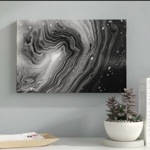Black and White Geode Canvas 12x18